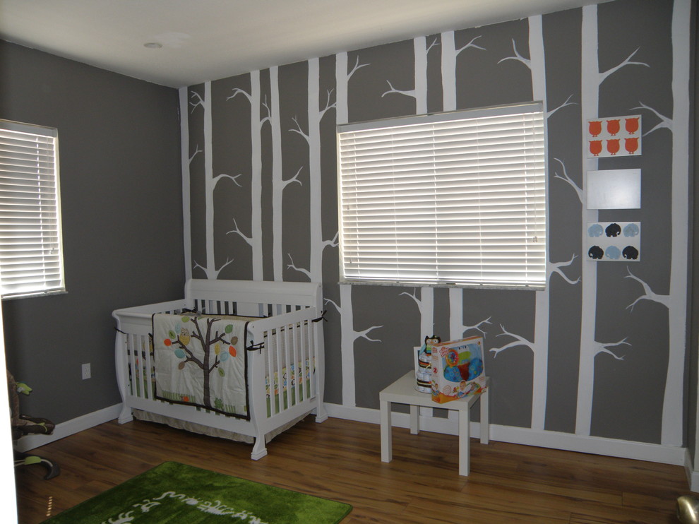 Modern Boy Nursery Birch Tree Forest Modern Bedroom