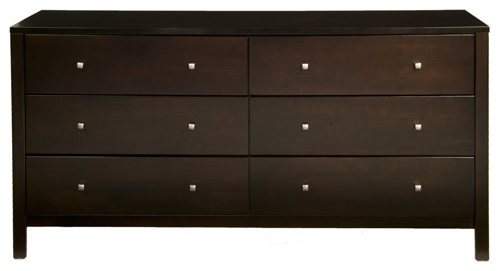 alpine 6 drawer double dresser
