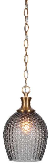 Zola 1-Light Chain Hung Pendant, New Age Brass