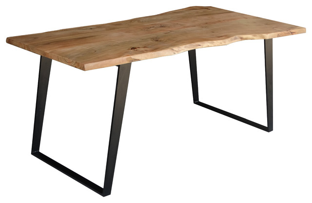 Timbergirl solid wood live edge dining table, 71"