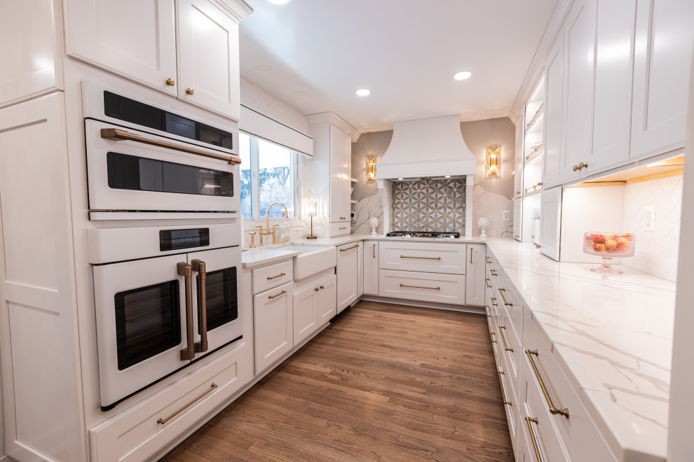 Home design - huge transitional home design idea in Baltimore