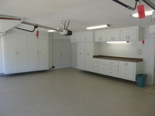 Garage Renovation Loft Cabinets Epoxy - Traditional - Shed - Los ...