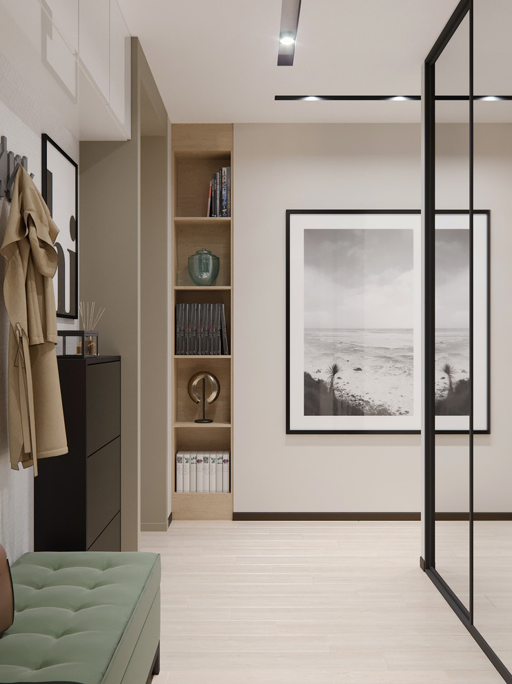 Проект небольшой квартиры с панорамными окнами и видом на лес.