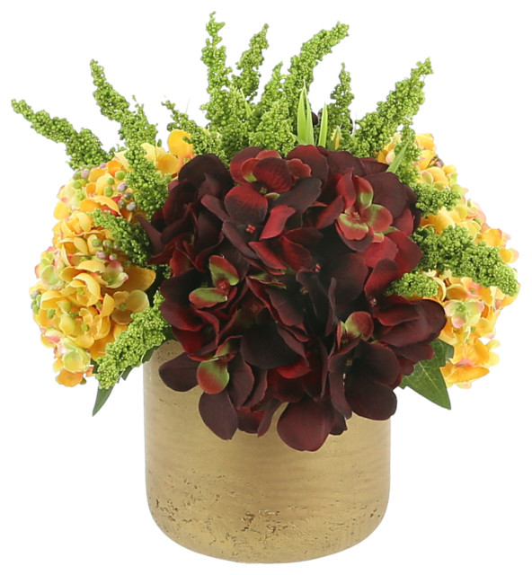 Hydrangeas in Copper Pot - Contemporary - Artificial Flower Arrangements -  by Creative Displays, Inc. | Houzz