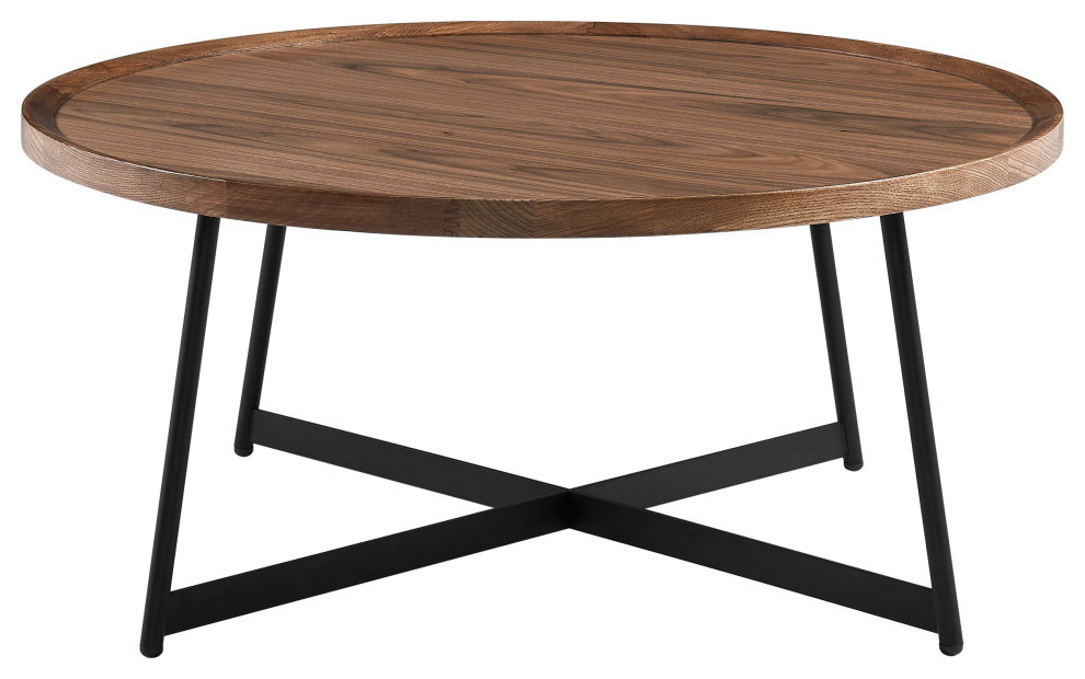 Niklaus 35" Round Coffee Table Industrial Coffee Tables by Euro