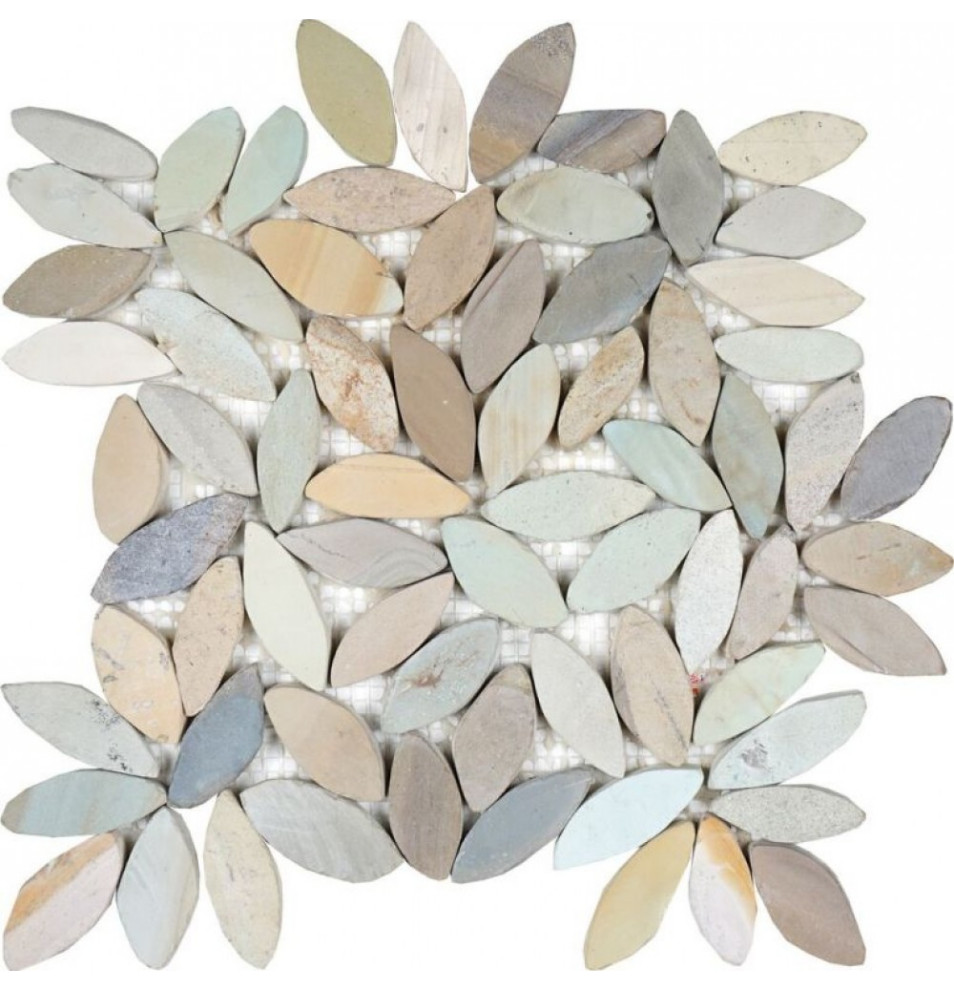 Spring 12x12 Interlocking Natural Pebble Tile, 10 Sheets
