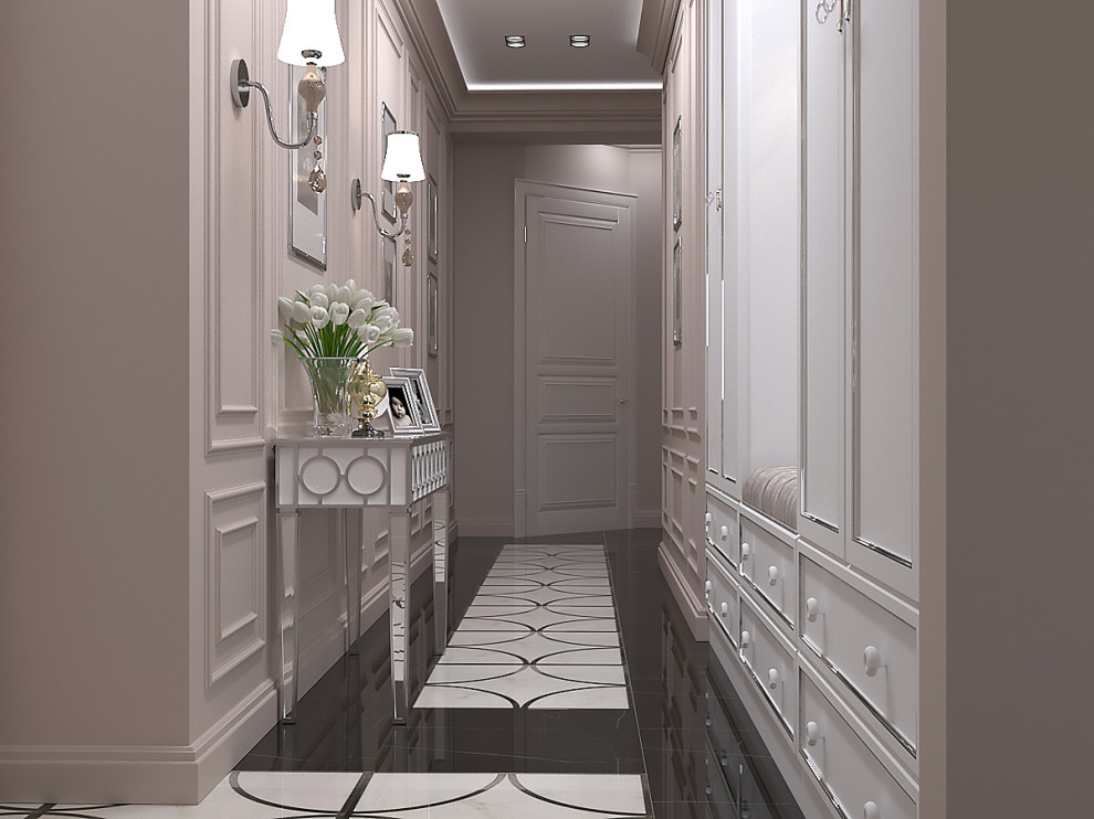 Интерьер коридора в ЖК "Цезарь"