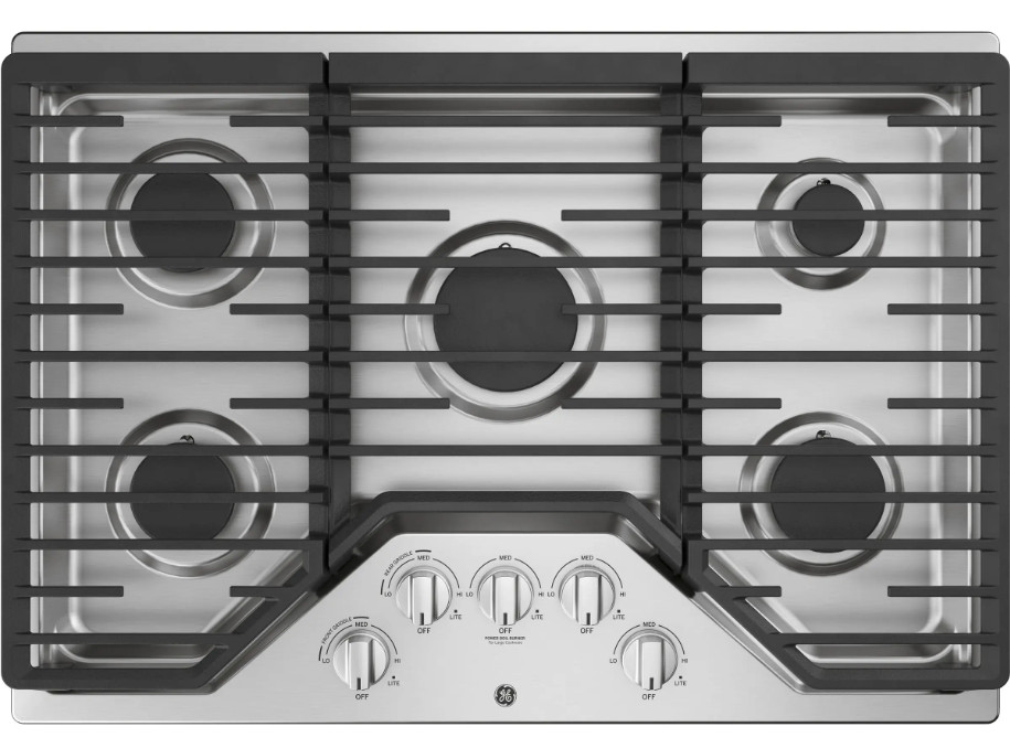 GE® 30" BuiltIn Gas Cooktop with 5 Burners and Dishwasher Safe Grates