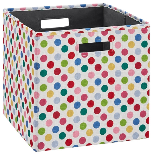 Linon Lane Two Pack Fabric Polkadot Storage Bins in MultiColor