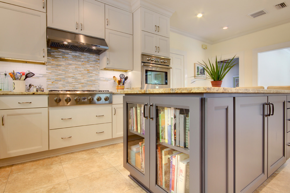Example of a transitional kitchen design in Miami