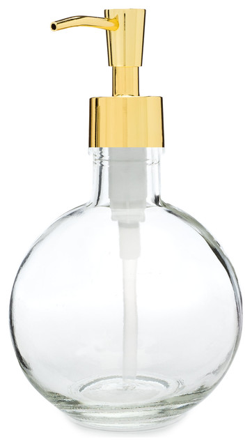 Moon Round Glass Soap Dispenser With Gold Pump