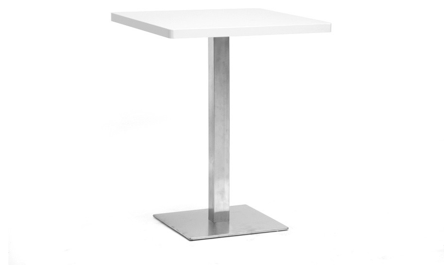 23.7" Square White Modern Bistro Table