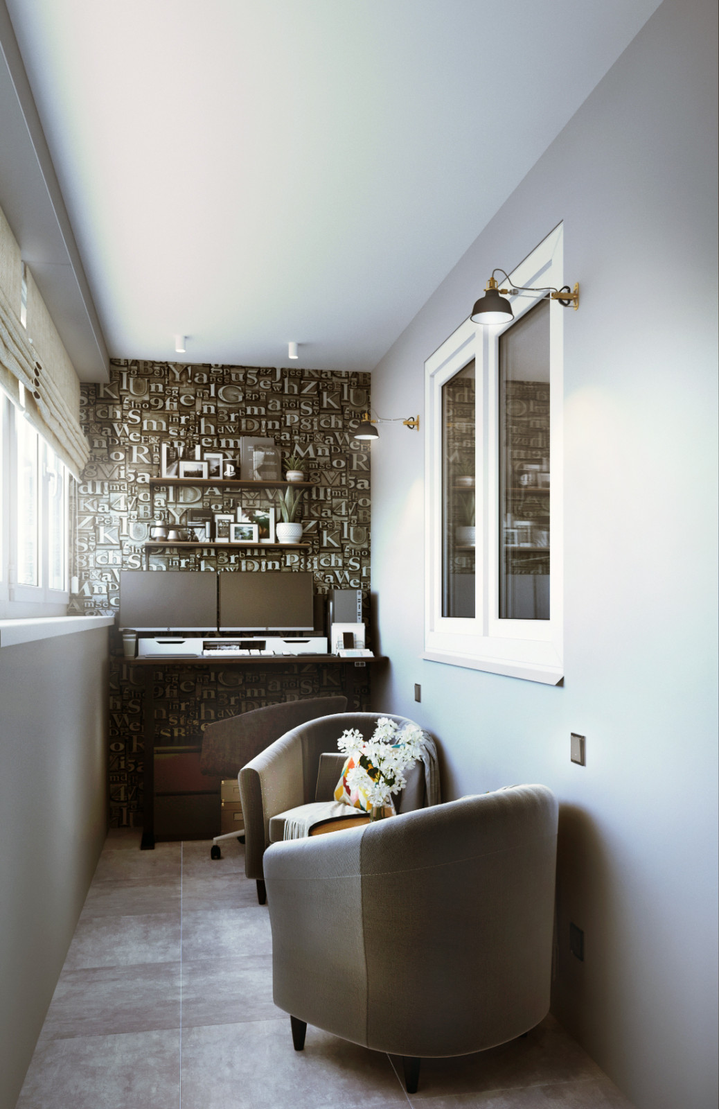 Спальня с гардеробной и балконом