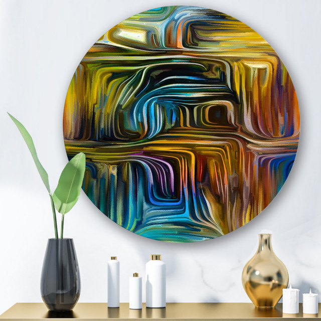 Designart Colour Fusion IV Modern Metal Circle Wall Art, 23 ...