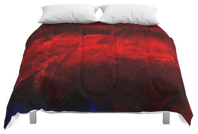 Society6 Modern Art Dark Red Throw Pillow Jeff Koons In Comforter