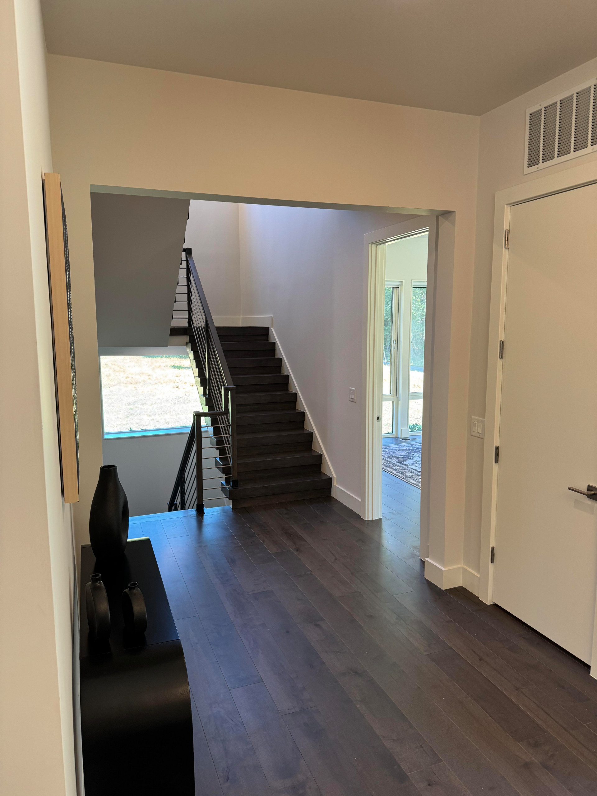137_Transitional Maple Staircase with Stainless Steel Rail, Clifton, VA 2014