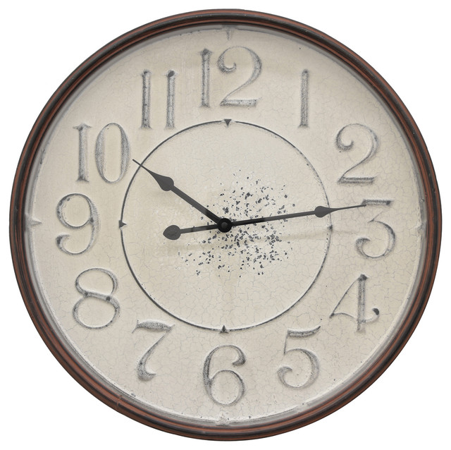 Three Hands Metal Wall Clock Farmhouse Clocks By Three Hands Metal Wall Clock