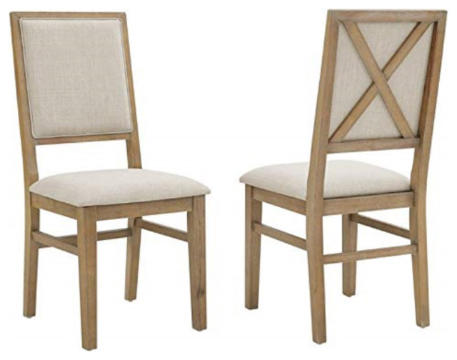 Joanna Upholstered Back Chair, Set of 2 Farmhouse Dining Chairs