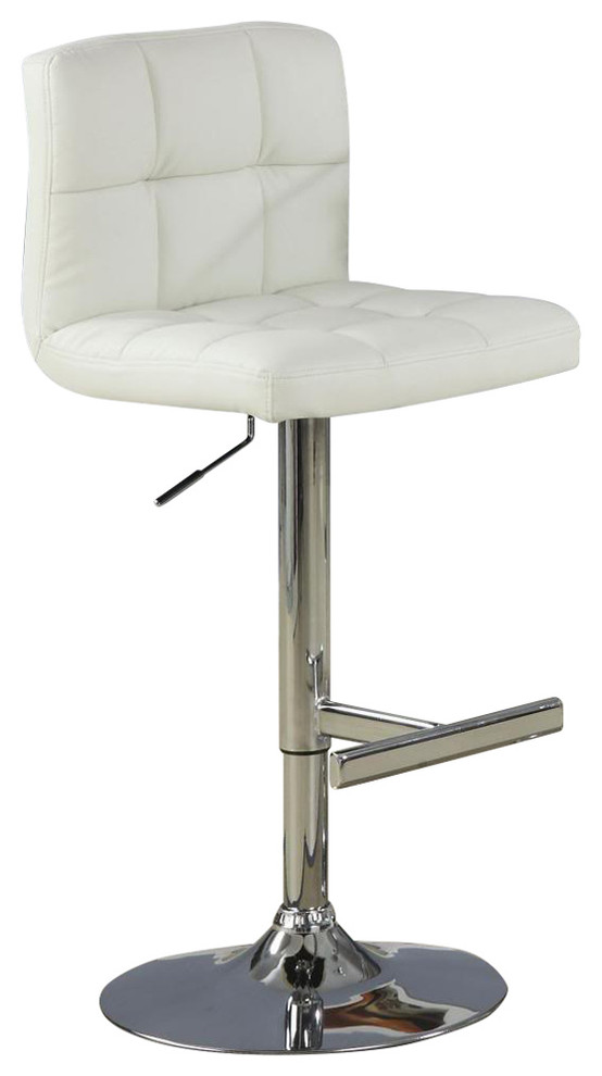 Adjustable Bar Stool, Highest, Chrome, Set of 2 Transitional Bar