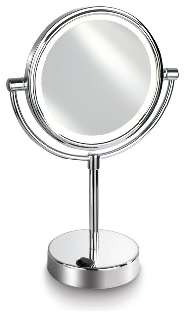 round magnifying mirror with light