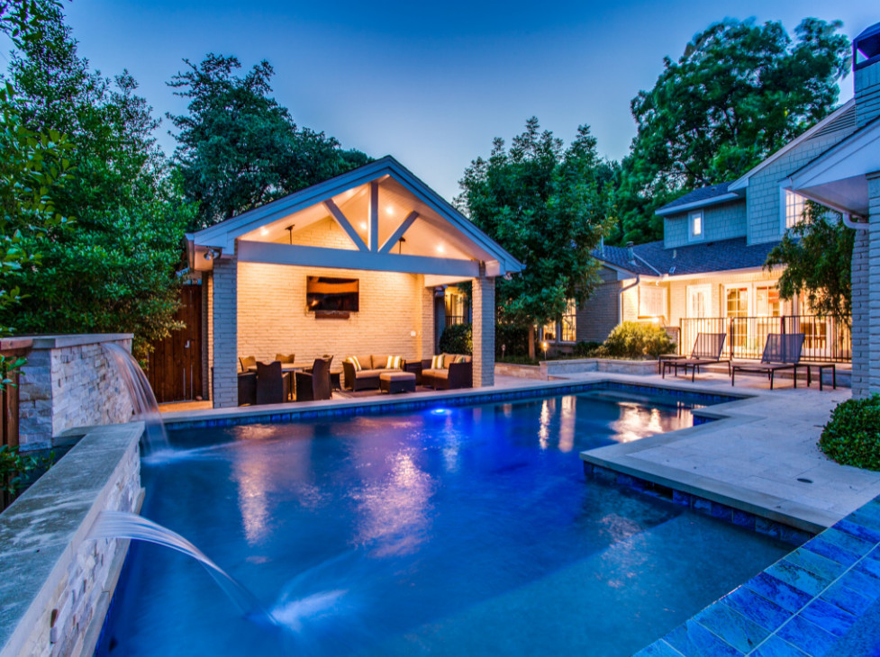 Inspiration for a transitional pool remodel in Dallas