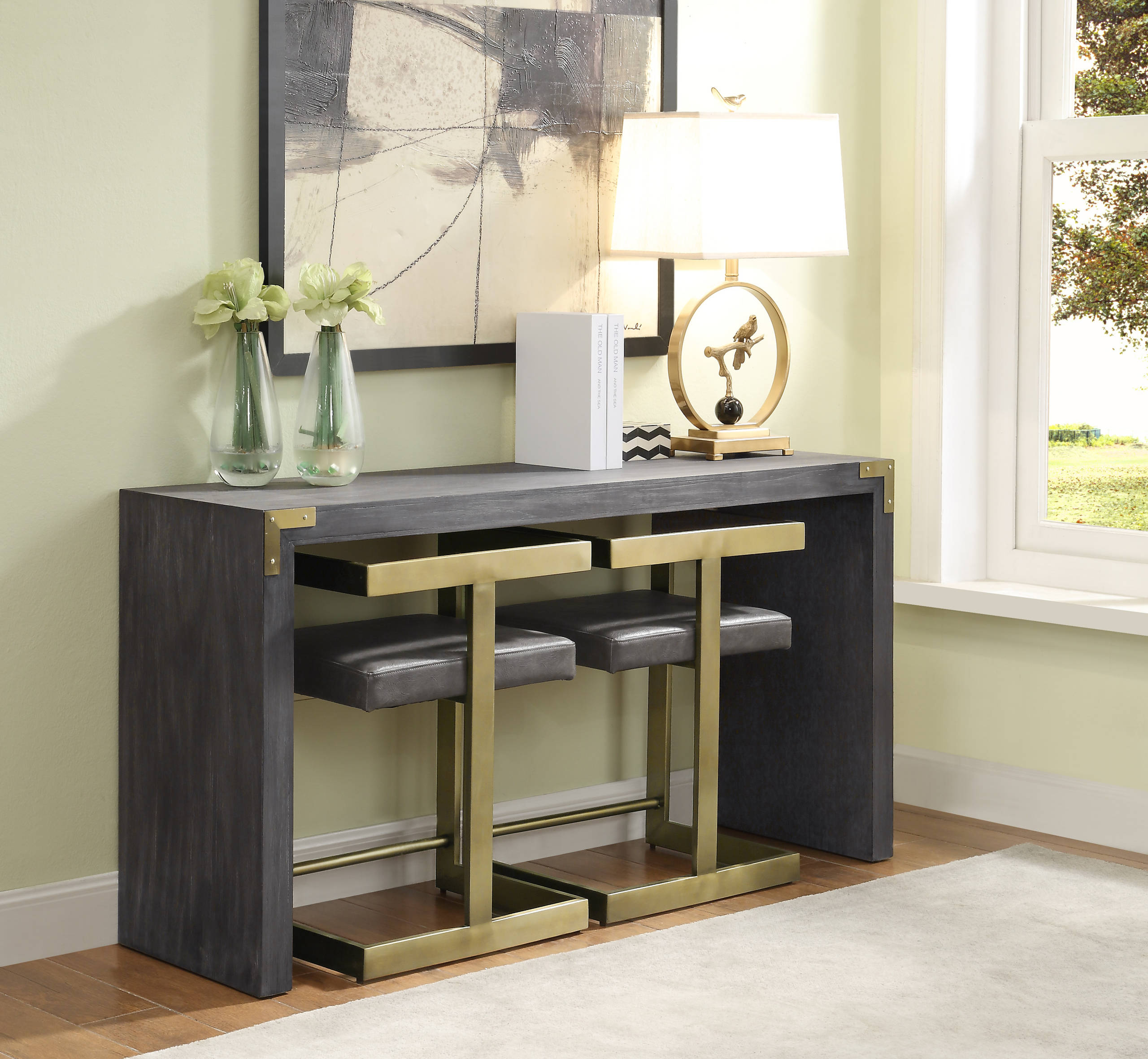 Console Table With Stool Ideas Photos, Metal Sofa Table With Stools