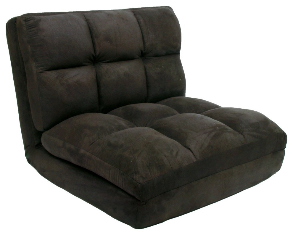 Loungie Micro Suede Convertible Flip Chair Sleeper Dorm Couch