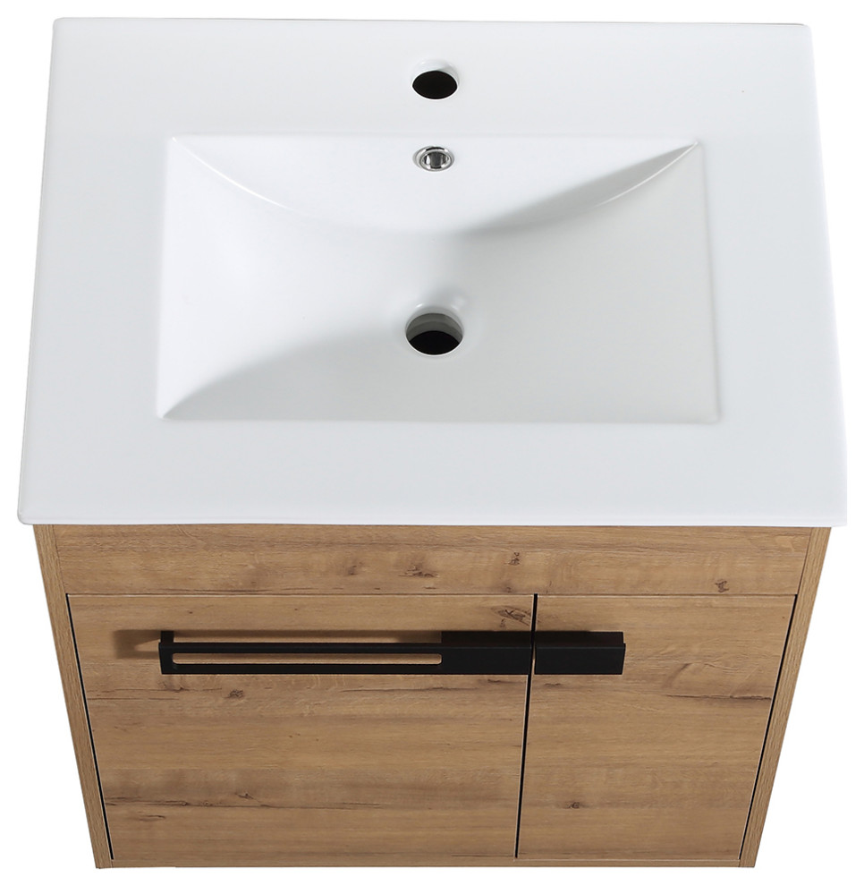 24 inch Plywood Freestanding/Wall Mounted Bathroom Vanity Set