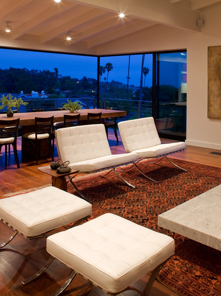 Design ideas for a midcentury open plan dining in Orange County.