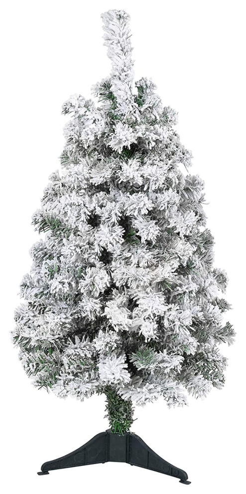 8' Flocked West Virginia Fir Artificial Christmas Tree / 500 Clear LED Lights