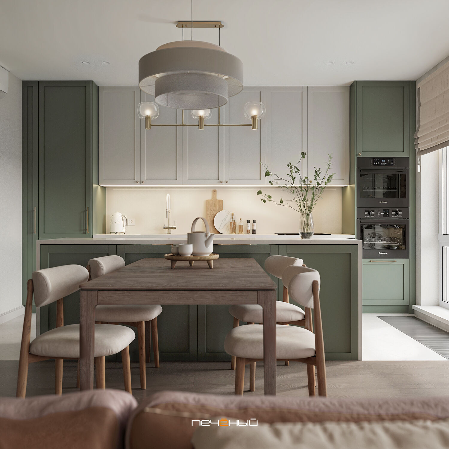 2025 Дизайн 4-комн. квартиры 112 м² в современном стиле, Москва, ЖК Барклая  6