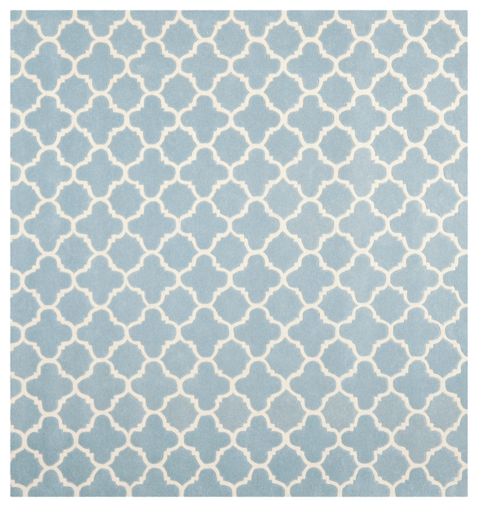 Safavieh Chatham Collection CHT717 Rug, Blue/Ivory, 8'9" Square