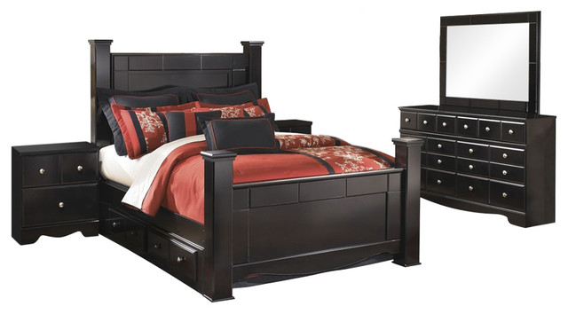 Ashley Shay 5 Piece Queen Storage Bedroom Set Black