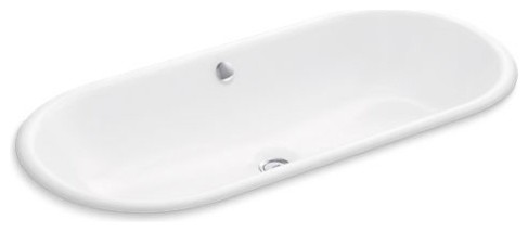 Kohler Iron Plains Capsule Drop-In/Under-Mount Bathroom Sink, White