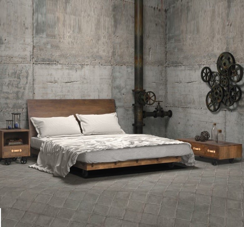 Photo of an industrial bedroom in New York.