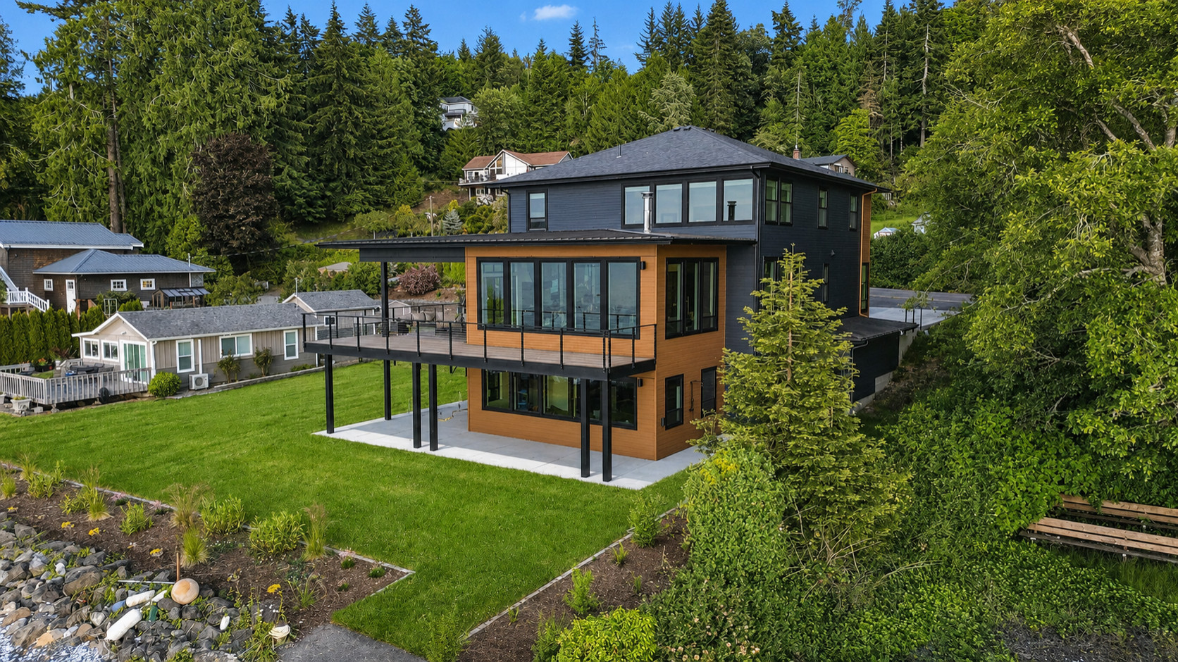 PNW Custom sitting with its surroundings.