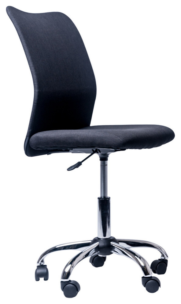 Techni Mobili Modern Height Adjustable Armless Task Chair, Blue Jean