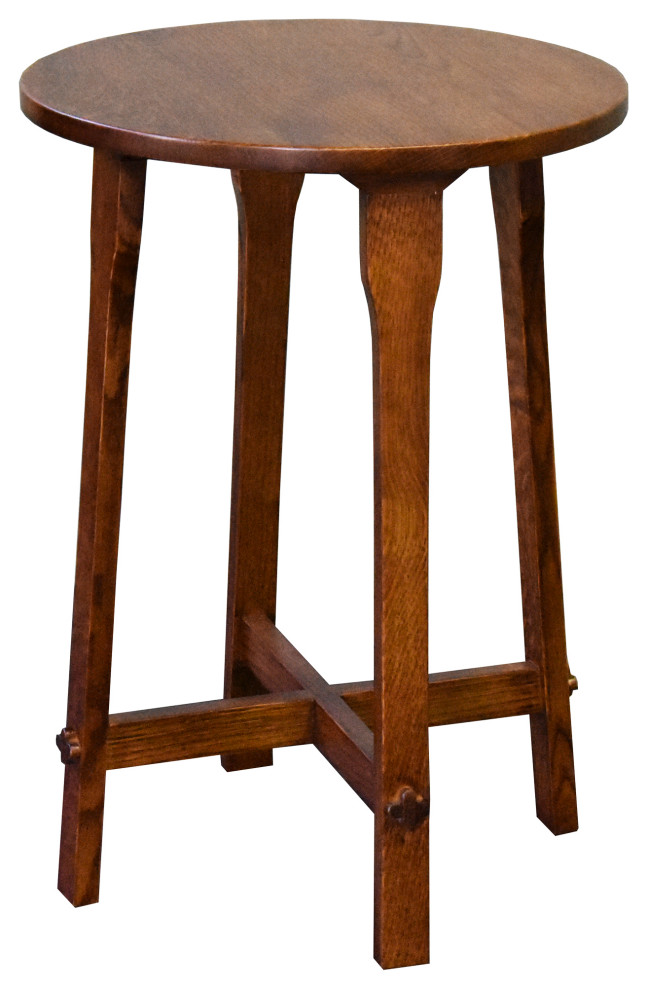 Arts and Crafts/Mission Style Oak Round End Table, Model A22