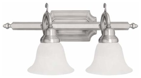 French Regency Two-Light Brushed Nickel Bath Fixture