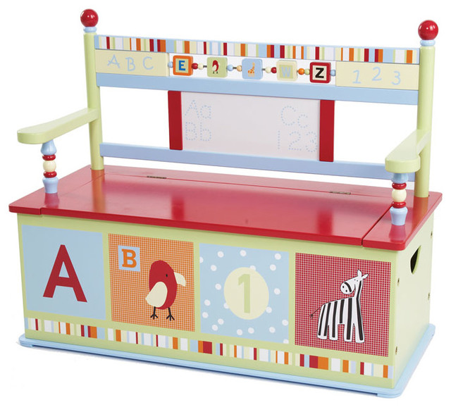 Alphabet Soup Bench Seat With Storage Transitional Kids
