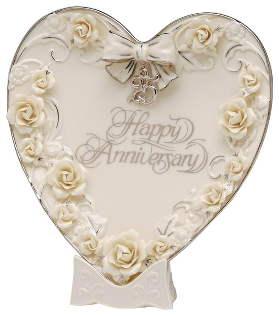 25th Anniversary Plate With Stand - Traditional - Decorative Plates ...