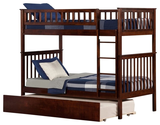 Atlantic Furniture Woodland Bunk Bed With Urban Trundle Antique Atlantic Furniture Woodland Bunk Bed With Urban Trundle Antique Walnut Twin Craftsman Beds By Home