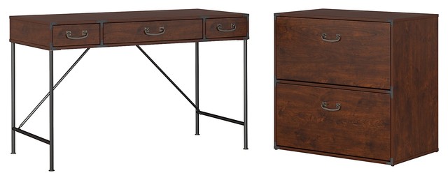 Ironworks 48 Writing Desk And Lateral File Cabinet Kathy Ireland Writing Desk And Lateral File Cabinet