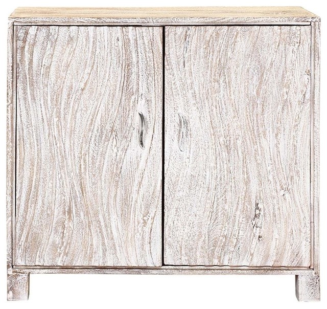Merton White Wash Mango Wood Freestanding 2 Door Accent Cabinet