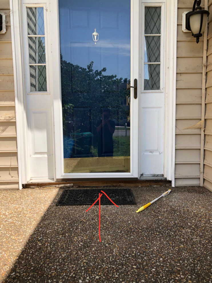 How to fix a door with a displaced sill?