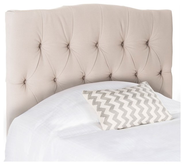 Axel Taupe Tufted Headboard, Twin Transitional Headboards by