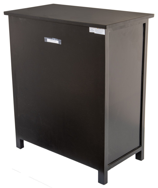 Black Wooden With 3 Drawer and 2 Doors Transitional Side