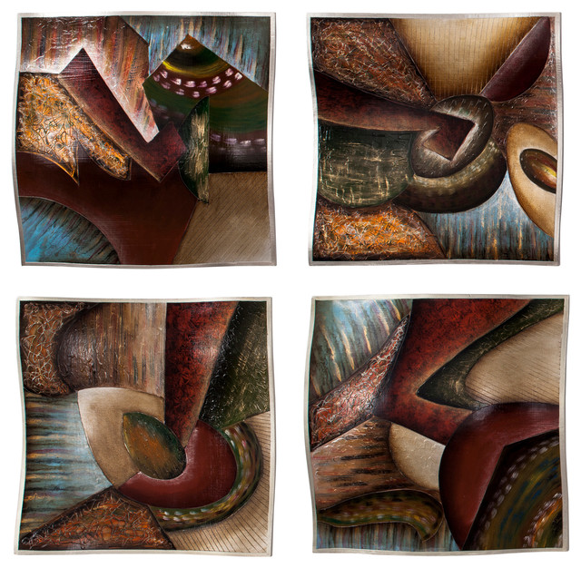 Wren 4 Piece Wall Art Set Contemporary Wall Accents By Artmax Inc