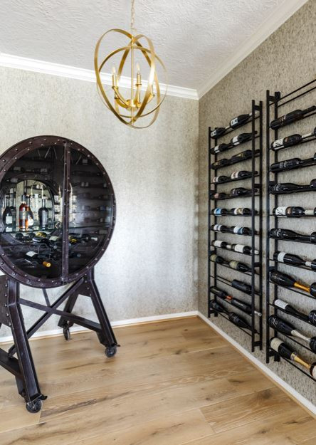 Example of a minimalist wine cellar design in Houston