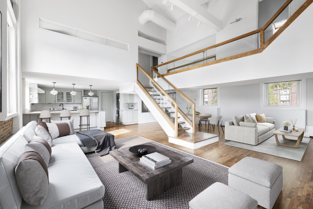 Brooklyn Heights Loft Renovation contemporary-living-room